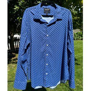 Bonobos Men's Tech Slim Fit Long Sleeve Button Down Shirt Blue Size XL